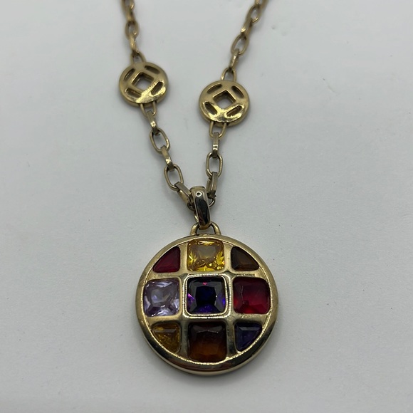 Gold/silver multi crystal stone chocker - Picture 2 of 10